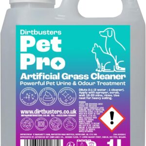 Dirtbusters Pet Pro Artificial Grass Cleaner, Powerful Cleaning, Stain Remover & Odour Eliminator For Dogs & Cats Urine & Bad Odours, Use On Astro Turf & Fake Grass (1L)