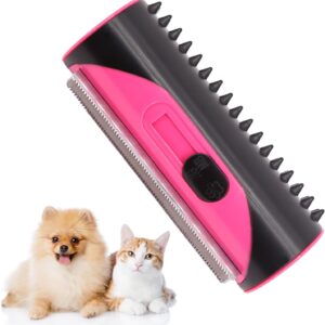 Dog Brushes for Shedding, 3-in-1 Cat Deshedding Brush, Portable Pet Shedding Brush, Groomify Shedding Tool with Cleaning Button for Dogs Cats and All Types Pet Hair (Pink)