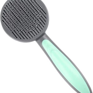 EasyULT Dog Brush, Pet Grooming Brush, Cats Dogs Brushes for Long Haired & Short Hair, Cat Brush Grooming Comb for Detangling and Dirt Cleaning, Self Cleaning Slicker Brushes(Green)