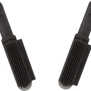 FURemover Plus Rubber Pet Hair Remover Brush Black with Gentle Bristles for Grooming Dogs and Cats Pack of 2 Black