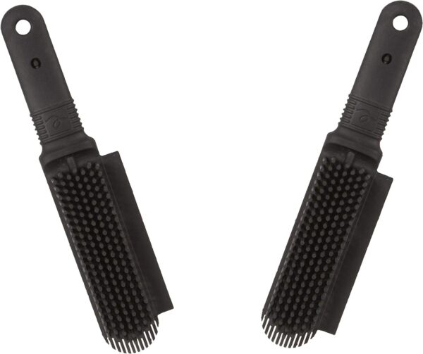 FURemover Plus Rubber Pet Hair Remover Brush Black with Gentle Bristles for Grooming Dogs and Cats Pack of 2 Black