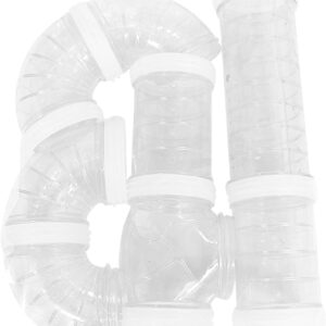 GeKLok Hamster Tubes Cage Pipe Set, Exercise Playing Toy External Pipe, Hamster Cage & Accessories Hamster Toys to Expand Space DIY Creative Connection Tunnel(White)