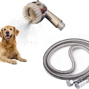 Hairstore Cat & Dog Bath Brush Scrubber Washing Sprayer Easy Bathing Grooming & Shedding Pet Shower with super flex 1.5 m long hose (1 modes setting-stop button)