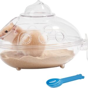 Hamster Sand Bath,Small Pet Bathtub Sand Bath with Shovel Hamster Sand Bath Container Washable Hamster Bathtub Box Cage Accessories for Mice,Gerbils and Other Small Animals