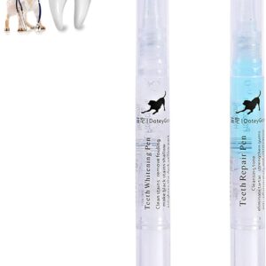 Hmpet Dog Teeth Cleaning Beauty Kit, Pet Teeth Whitening Pen Toothbrush Dental Care Dog Cat Tartar Dental Stone Teeth Cleaning Tools 5Ml Pet Supplies