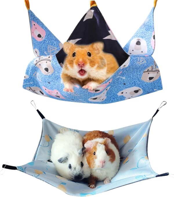 JSTHHTT Rat Hammocks for Cage - 34x34CM Rat Accessories and Toys, Guinea Pig Hammock, Hamster Bed and Hide Rat Accessories for Your Small Pets - Hammock for summer