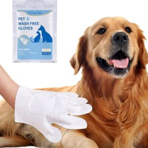 Jiakalamo Wash Free Wipes Dog Cleaning Gloves Wipes,Pet Grooming Gloves Disposable Pets Grooming Wipes for Dogs & Cats,Gentle Deodorizing Wipes for Puppy Kitten