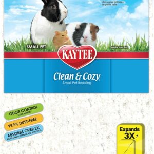 Kaytee Clean & Cozy Super Absorbent Paper Bedding for Cages, Hamster, Gerbil, Mice, Rabbit, Guinea Pig, 85 Litre, White