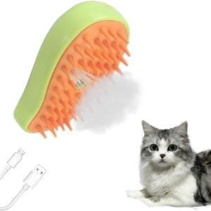 MOUOGO Cat Steamer Brush, Pet Hair Removal Brush, 3 in 1 Cat Steaming Brush, Pet Supplies for Small Dog Hair Brush