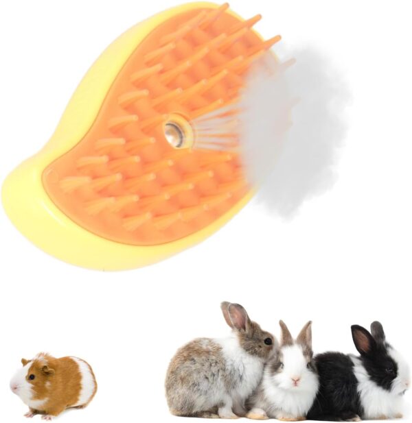MOUOGO Pet Steam Brush, Pet Hair Removal Brush for Small Dog and Cats, Pet Cleaning Brush, Pet Massage Brush, Cat Hair Remover Brush