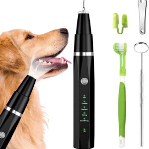 Ni-SHEN Dog Teeth Cleaning Kit, Pet Tooth Cleaner Dental Care Tartar Plaque Remover for Dogs and Cats(Black)