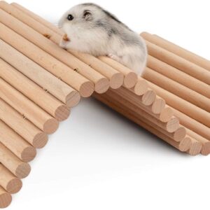 Niteangel Hamster Climbing Ladder Wooden Suspension Bridge for Guinea Pigs Rats Hedgehog Gerbils Mouse Sugar Glider and Other Small Animals (Medium)