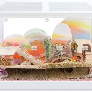 Niteangel Stacker Series Hamster Cage - Stackable & Large Glass Terrarium (ca. 558 Sq in) for Hamster Gerbils Mice Degus or Other Small-Sized Pets