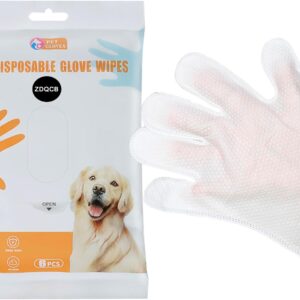 Pet wipes for dogs and cats, cat wipes dog wipes cleaning deodorizing hypoallergenic cat wipes cleaning fur and butt pet grooming gloves for Dogs,Cat Cleaning Wipes for Daily Care and Traveling-6 pcs