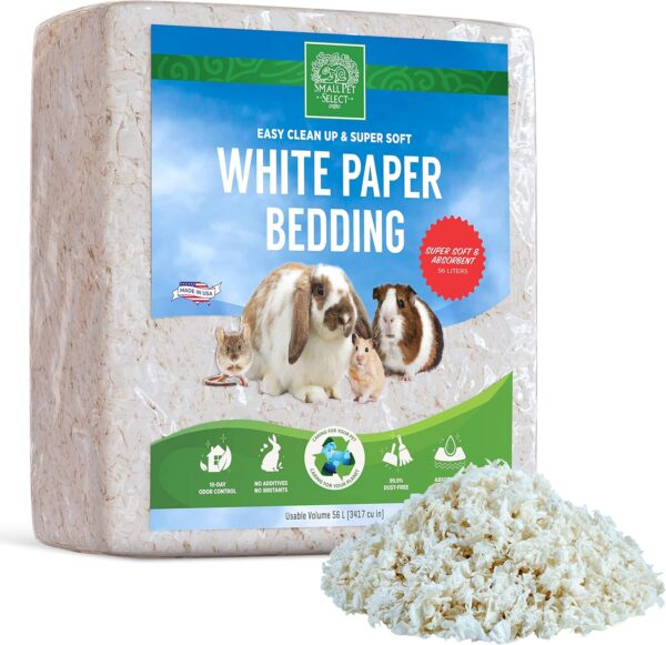 SMALL PET SELECT Unbleached White Paper Bedding, 56 L