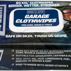 UltraGrime Garage XXL Wipes Heavy Duty 80 Thick Big Wipes - Multi Purpose Wipes & Pet Cleaning Wet Wipes 80 Thick Wipes - Pet Wipes Dog Cleaning Wipes - Cat Wipes