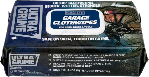 UltraGrime Garage XXL Wipes Heavy Duty 80 Thick Big Wipes - Multi Purpose Wipes & Pet Cleaning Wet Wipes 80 Thick Wipes - Pet Wipes Dog Cleaning Wipes - Cat Wipes