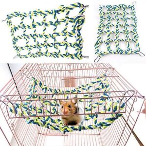 Yitaocity Rat Ferret Chinchilla hamsters Hammock Braided Bed Toy Center Loepard Print with 4 Hooks