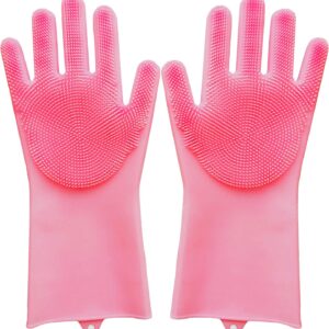 ZKSMNB Cat Gloves, Multifunction Cleaning Gloves, Pet Grooming Gloves, Pet Hair Removal Gloves, Silicone Household Kitchen Gloves, Washing Up Gloves, Bathing and Massaging Gloves for Dogs and Cats