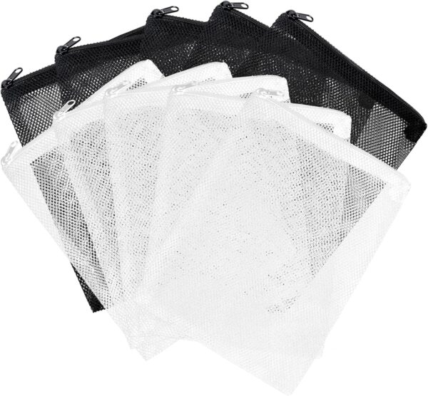 10PCS Aquarium Filter Bags Fish Tank Media Mesh Filter Bag With Zippe Reusable High Flow Nylon Mesh Media Net Bag for Fish Tank Bio Balls Pelletized Carbon Ammonia Remover Ceramic Rings