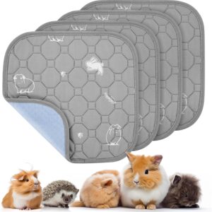 PICK FOR LIFE 4 Packs Guinea Pig Cage Liners Washable Reusable Guinea Pig Pee Pad, Waterproof Fast Absorbent Guinea Pig Mat Non-Slip Bedding for Small Animal Chinchilla Rabbit Hamster Puppy 30x30 cm