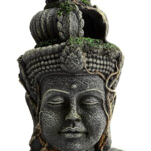 Toolzia large fish tank ornaments Buddha, large aquarium Buddha ornaments Hideout Fish Tank Decoration Landscaping Shelter Hiding Cave(10.4"X6.3"X3.5" Inch)