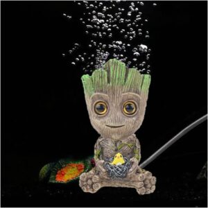 Aquarium Air Bubbler Fish Tank Air Stone Decorations Groot Resin Aquarium Decor Ornaments for Aquarium Fish Tank Desk Decor