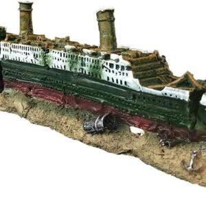 SLOCME Aquarium Titanic Shipwreck Decorations - Resin Material Ship Decorations，Fish Tank Sunken Ship Ornament Aquarium Environment Friendly Decorations