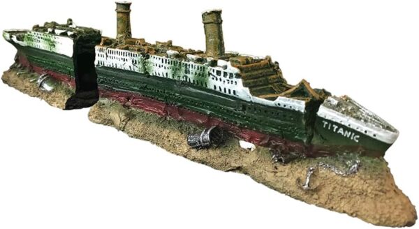 SLOCME Aquarium Titanic Shipwreck Decorations - Resin Material Ship Decorations，Fish Tank Sunken Ship Ornament Aquarium Environment Friendly Decorations