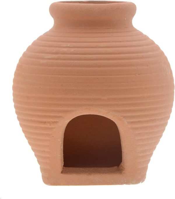 Saim Ceramic Jar Aquarium Decorations Fish Tank Cave Breeding Cones Cave Fish Tank Ornaments for Betta Fish Amano Shrimp Cichlid Bonsai to Play, Hide and Rest, Yellow