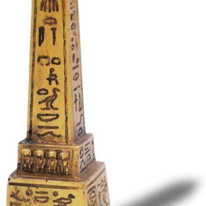 Kocris Casa Obelisk of Ancient Egypt Aquarium Fish Tank Decorations Reptile Turtle Lizard Spider Tanks Terrarium Egyptian Tablet Inscription Sculpture Figurine Statue Décor Ornament Pet Gold