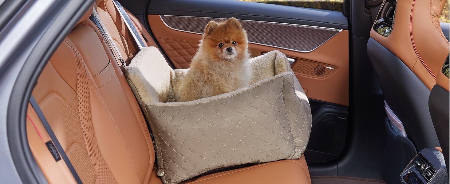 Khaki dog car seat