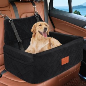 HEGCOIIE Dog Car Seat for Large Medium Dog, Washable Pet Car Seat for Dogs Under 55 lbs or 2 Small Dogs, Multifunctional Dog Booster Seat with Thick Cushion, 2 Seat Belt Dog Travel Bed & Dog Sofa Mat