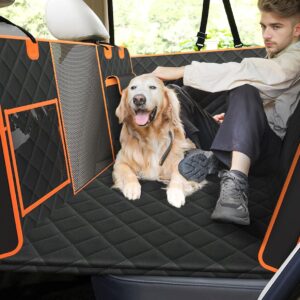 pecute Back Seat Extender for Dogs, Dog Car Seat Cover with Hard Bottom, Non-Slip, Foldable & Machine Washable Car Seat Cover for Dogs, Waterproof Car Seat Cover for Dogs Suitable for Traveling