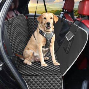 KYG Dog Car Seat Cover Hammock Dog Seat Cover with Mesh Window Durable Scratch Proof And Waterproof Car Rear Seat Protection Cover Pet Car Seat Cover For Cars/Trucks/Suv 135 X 140cm