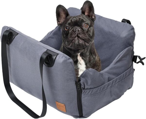 PETCUTE 3 In 1 Dog Booster Car Seat,Dog Car Seat with Storage Pocket and Clip-On Safety Leash, Washable Pet Booster Seat Travel Safety Seats with Adjustable Strap,Suitable for Most Cars