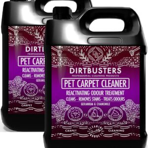 Dirtbusters Pet Carpet Cleaner Shampoo, Cleaning Solution For Odour, Urine & Stains, Geranium & Chamomile (2x5L)