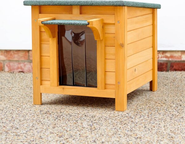 FeelGoodUK Wooden Hide House Cat Rabbit Shelter Shade Small Animal 42 w x 51 d x 42 h