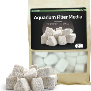 boxtech Aquarium Filter Media, Biological Filter Media for Aquarium Ceramic Bio Filter Media Blocks with Vast Surface Area for Fish Tank Sump, Canister Filter, Koi Ponds（2L）