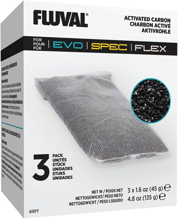 Fluval Replacement Carbon for Fluval Flex/Spec/Evo - 3 bags,White