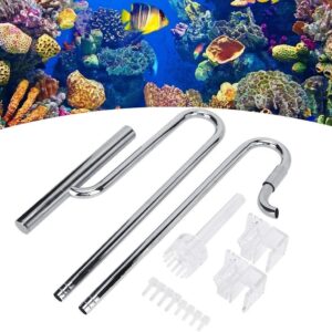 Pipe Surface Skimmer, Aquarium Fish Tank Filter Tube Stainless Steel Inflow Outflow Pipes Aquarium Pipe Surface No Skimmer(16MM)