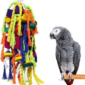 RANYPET Large and Small Parrot Chewing Toys - Parrot Cage Bite Toys Wooden Block Tearing Toys for Conures Cockatiels African Grey and Other Amazon Parrots