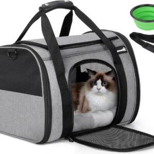 pecute® Pet Carrier Bag Large, Cat Carrier Handbag, Portable Dog Travel Bag, Breathable Mesh Fabric, Suitable for Both Long And Short Trips, Used for Cats and Puppies