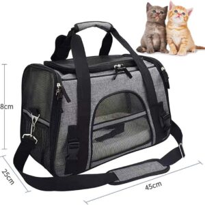 Pet Carrier Bag Foldable Portable Cat Carrier Bag Top Opening Travel Friendly with Removable Mat Breathable Mesh for Dogs Cats Puppy Kitten