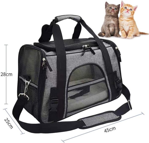 Pet Carrier Bag Foldable Portable Cat Carrier Bag Top Opening Travel Friendly with Removable Mat Breathable Mesh for Dogs Cats Puppy Kitten