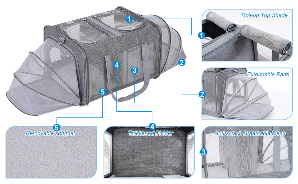 Large Cat Carrier for 2 Cats Components and Parts