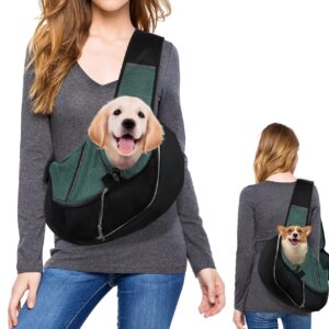 Puppy Sling Dog Carriers, Puppy Sling Dog Sling, Hands-free Sling Pet Dog Cat Bag for Subway Walking Travel Outdoor