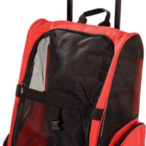 Pet Travel Bag Carrier Backpack with Integrated Trolley and Retractable Handle