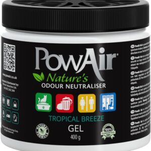 PowAir Gel Natural Odour Neutraliser - Tropical Breeze Fragrance - Effective Home Odour Eliminator with Natural Essential Oils (400g)