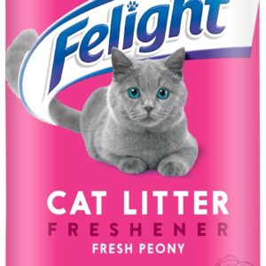 Felight Antibacterial Cat Litter Freshener Powder, Floral Peony Scent - Effective Odour Control, Longer Lasting Freshness, Made in the UK (300ml)